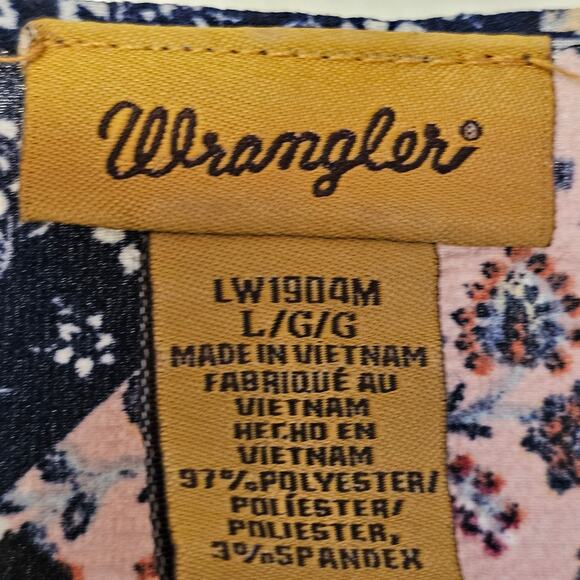 Wrangler Boho Western Patchwork Cardigan-Lace Trim, Open Front, Lightweight, Lg - Picture 7 of 7